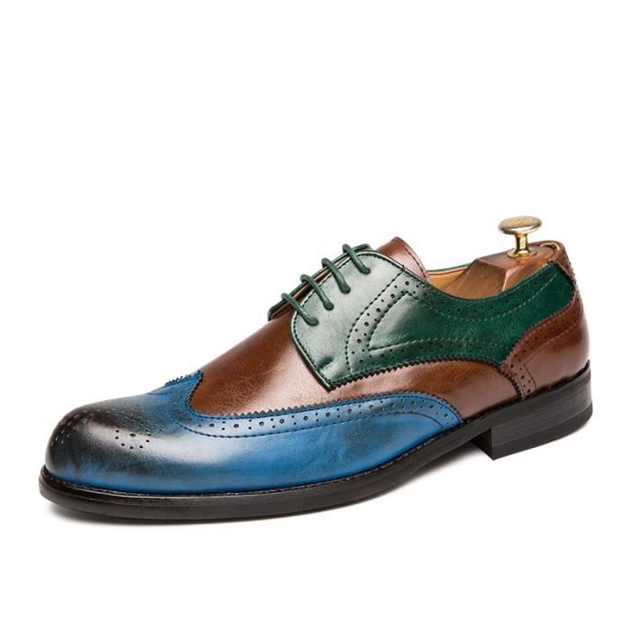 Hommes à lacets décontractées en cuir véritable Mocassins Chaussures britannique Oxford Chaussures respirant 