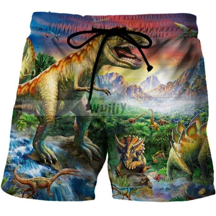 Culotte En Soie De Lait Pour Femme - Imprimé Dinosaure Vert - Boxer Confortable Taille Élastique - 11