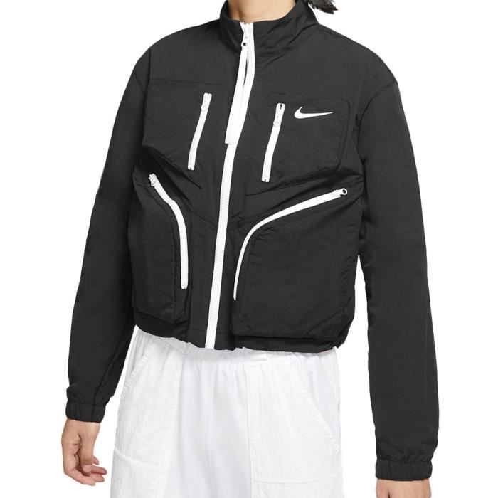 Coupe-vent Femme Nike Tech Pack - Noir - Manches longues - Col montant - Poches zippées