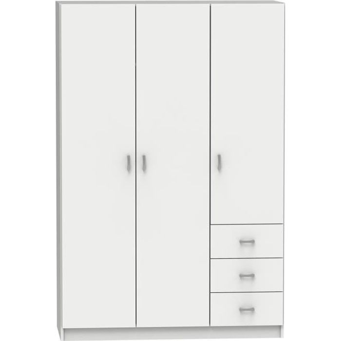 Armoire placard - meuble de rangement coloris blanc - Hauteur 180 x Longueur 120 x Profondeur 50 cm Armoire placard - meuble de rangement coloris blanc - Hauteur 180 x Longueur 120 x Profondeur 50 cm