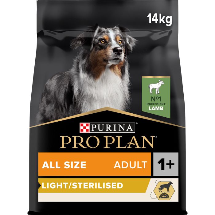 PRO PLAN All Sizes Adult Light / Sterilised Riche en Agneau - 14KG - Croquettes pour chiens adultes