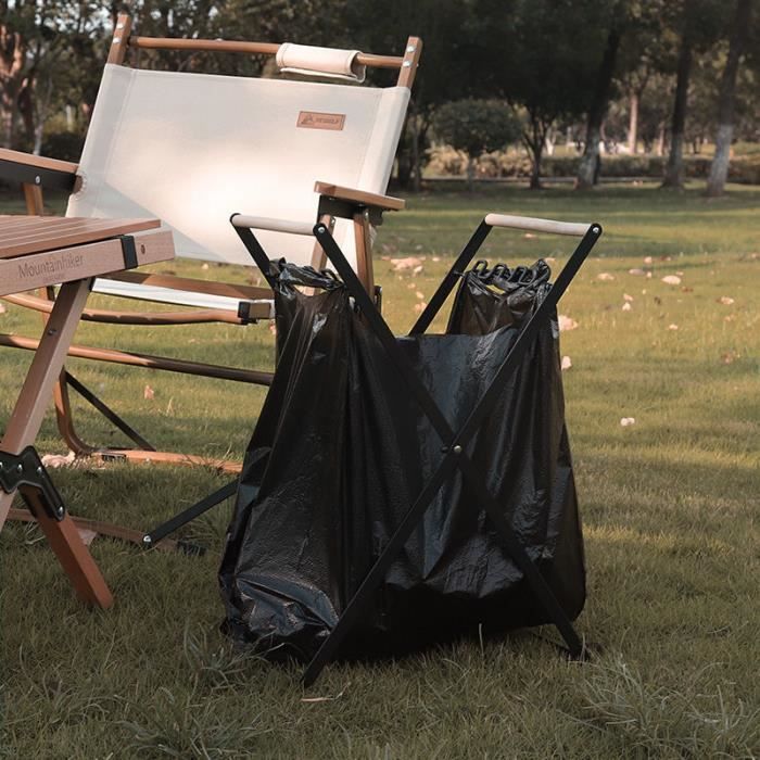 Support de sac-poubelle sur pied, acier galvanisé, avec couvercle en acier
