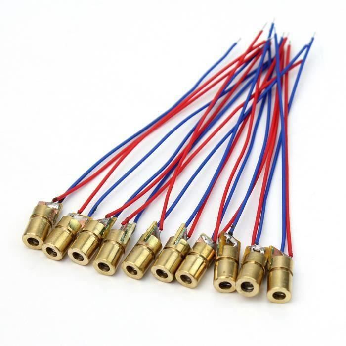 Lot De 3 Modules Laser Rouge 650nm 10mW - Point, Ligne Ou Croix Focalisable - Alimentation 5V
