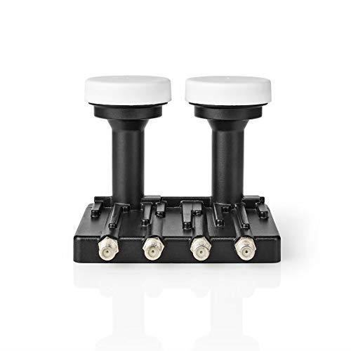 Nedis - LNB Universel - Quad-Monoblock - 6.0 - Réduit Le Rapport Signal/Bruit - Niveau de Bruit 02 - 085 DB - 4 Types de signaux