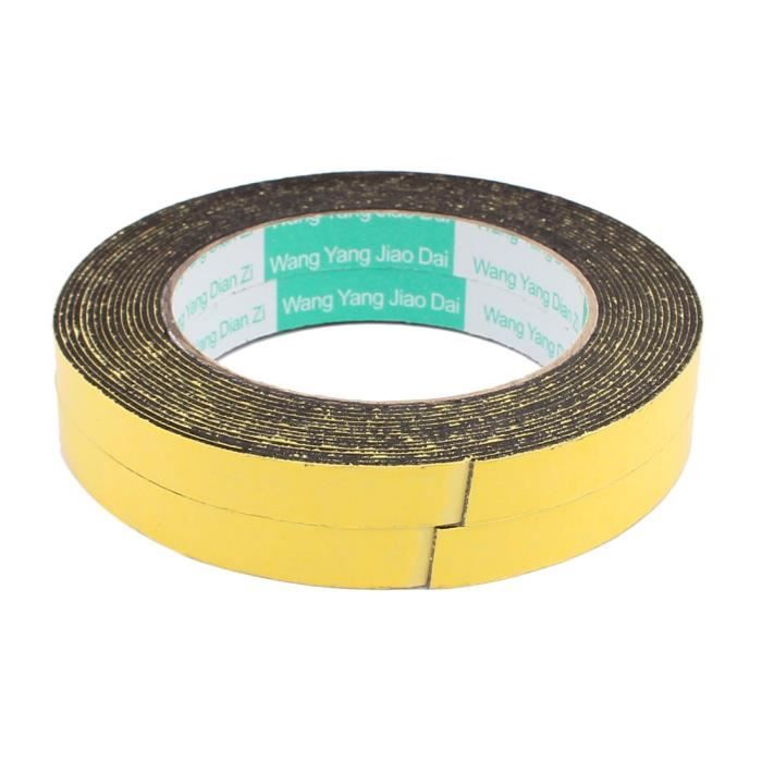 Ruban Mousse Adhésif Noir Et Jaune 10mm X 3mm - 4 Mètres, Antichoc Et Isolant, Marque Uxcell