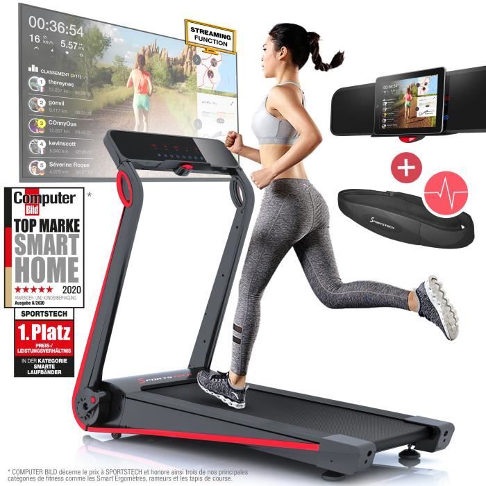 Sportstech F17 Tapis de Course Electrique Pliable Professionnel Console futuriste 2.5PS 12 KM H systeme de Lubrification Cdiscount Sport