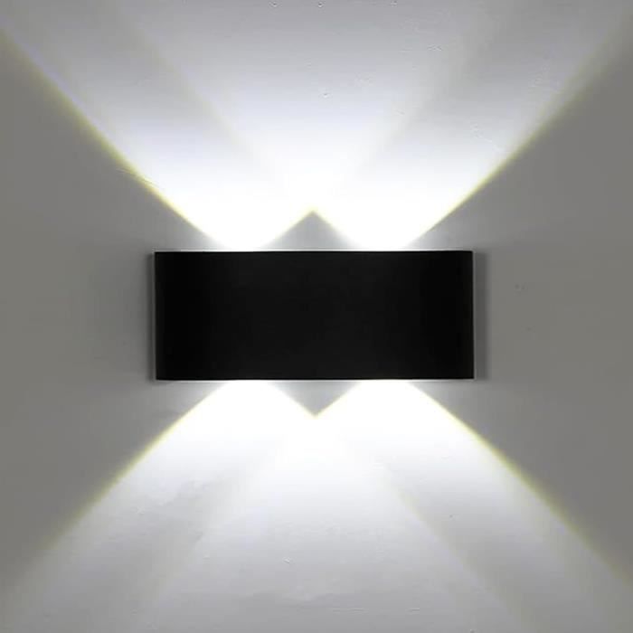Applique Murale Extérieure LED 12W 60 Cm – Lumière Blanc Chaud 3000K, IP65 Étanche, Aluminium & Acrylique Noir