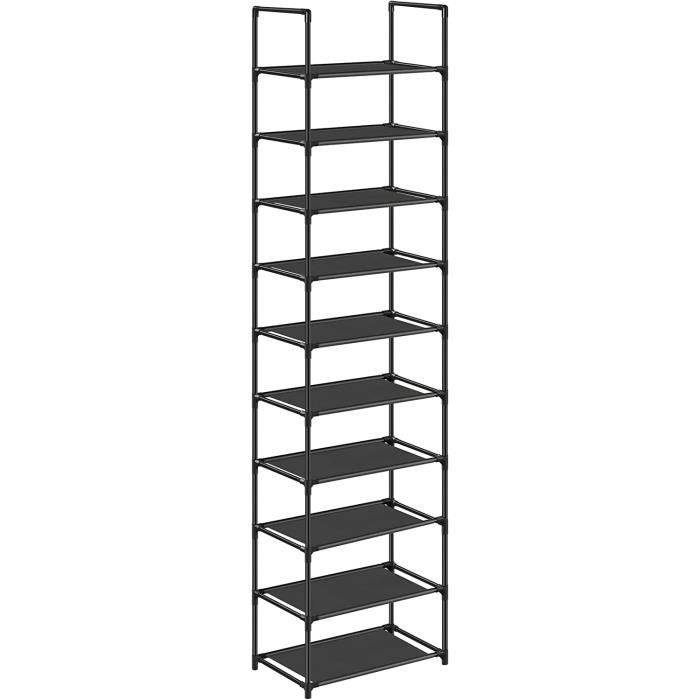 Étagère à Chaussures AcornFort 8 Niveaux | Range Jusqu'à 24 Paires | Design Robuste - Argent