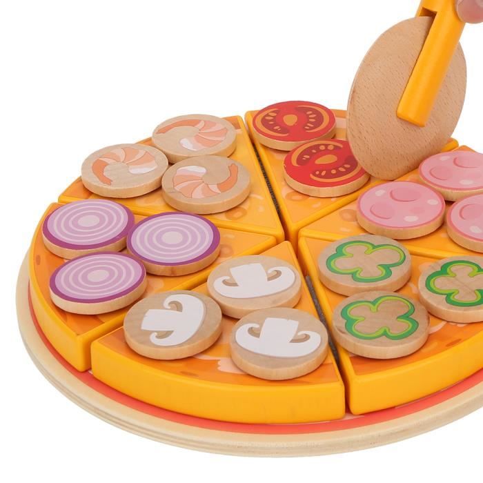 Kit Pizza En Bois Pour Enfants – Hamburger, Frites, Boisson & Accessoires – Jouet Cuisine Éducatif En Bois Naturel