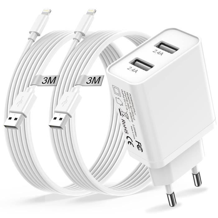 Câble USB C vers Lightning 3M [Certifié Apple MFi],Cable iPhone Chargeur  iPhone Charge Rapide Cable Lightning USB C Cordon Chargeur pour iPhone 14  13 12 Pro Max/11/XS/XR/X/8 : : Informatique