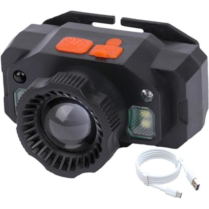 Lampe Frontale KUPRO Q21 Rechargeable USB – 500 Lumens, Faisceau Large 210°, Rouge