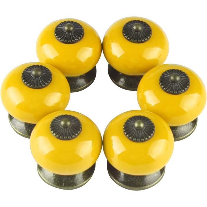 Lot De 11 Boutons Vintage Jaune Vif Moiré - Diamètre 27 Mm - Plastique - Occasion - Origine France