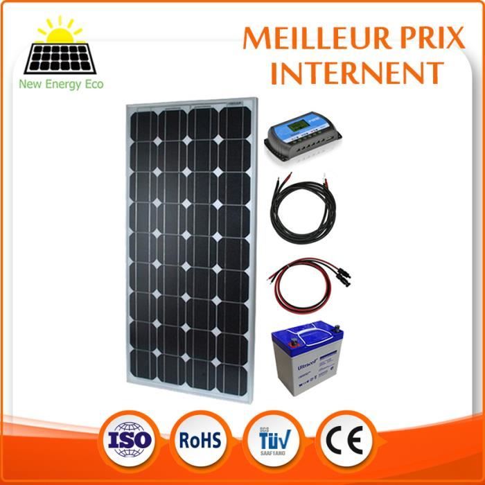 Kit solaire photovoltaïque autonome - hors réseau - 100Wc - 12 V