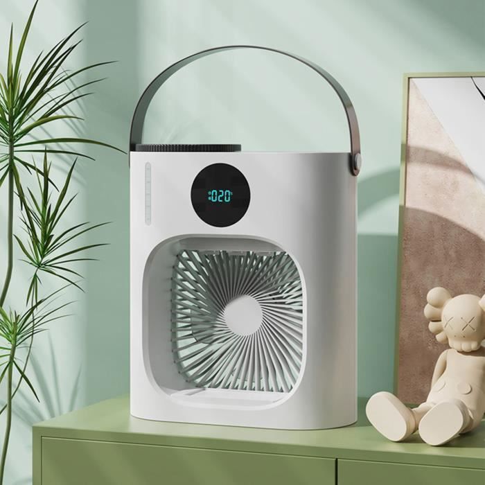 Climatiseur Mobile 4-en-1 900 Ml - Mini Rafraîchisseur USB, Ventilateur, Humidificateur, Lumière 7 Couleurs, Oscillation 90°, Maison & Bureau