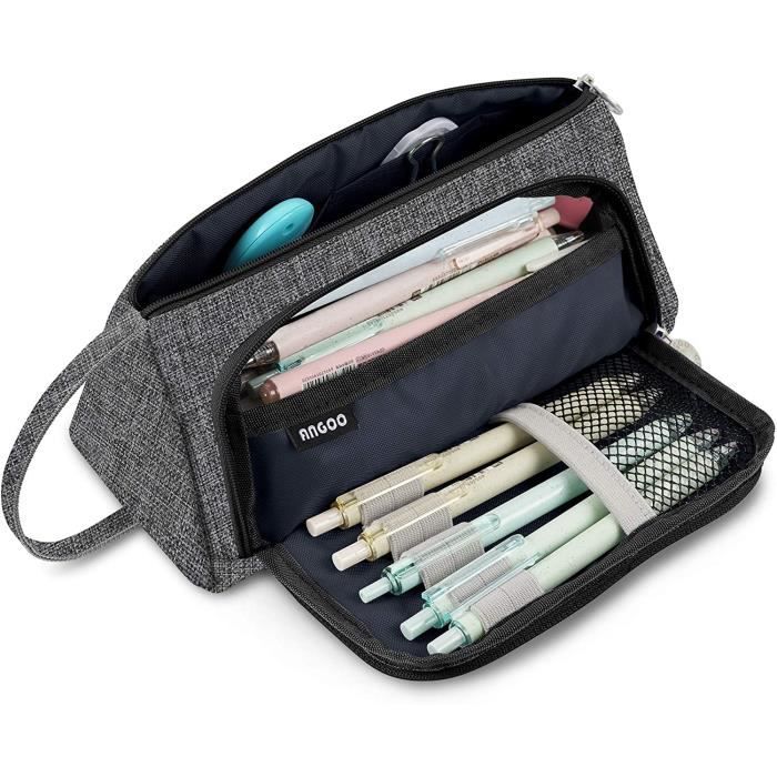 Trousse à Crayons Grande Capacité 21x8,5x5,6 Cm – Multi-compartiments, Imperméable, Idéale école, Bureau, Voyage