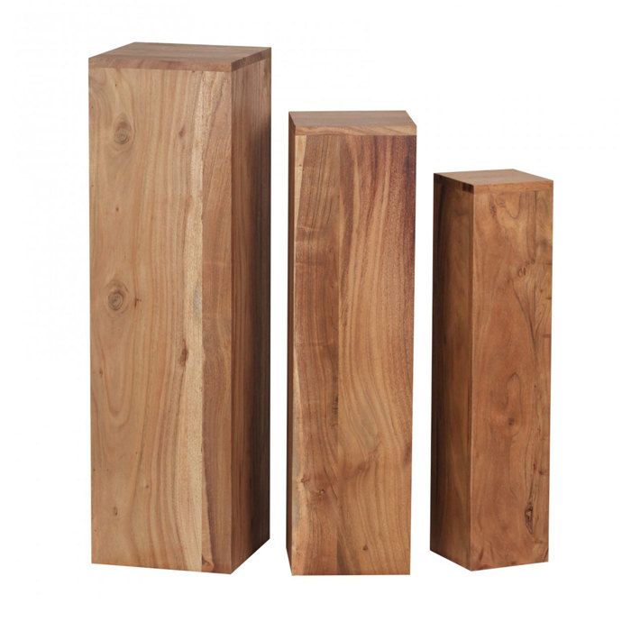 Table dappoint en bois massif WOHNLING WL1.567 - Ensemble de 3 colonnes décoratives Table dappoint en bois massif WOHNLING WL1.567 - Ensemble de 3 colonnes décoratives