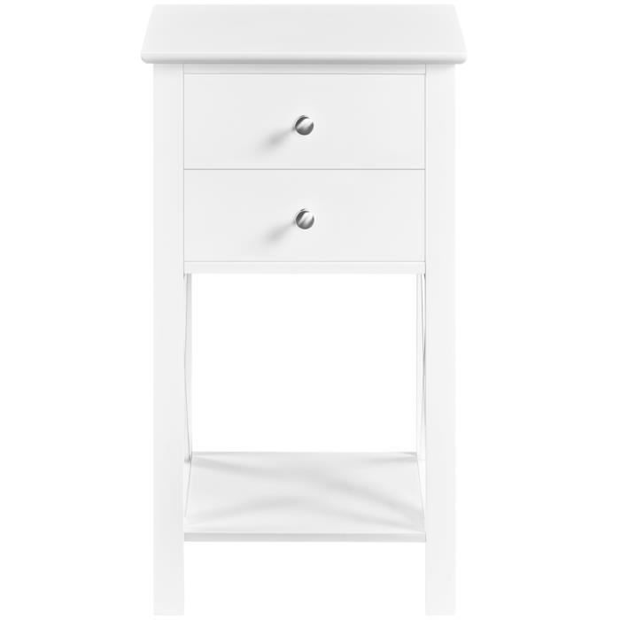 Table de Chevet Blanc - YAHEETECH - 40 × 30 × 70 cm - Rangement Chambre Salon Table de Chevet Blanc - YAHEETECH - 40 × 30 × 70 cm - Rangement Chambre Salon
