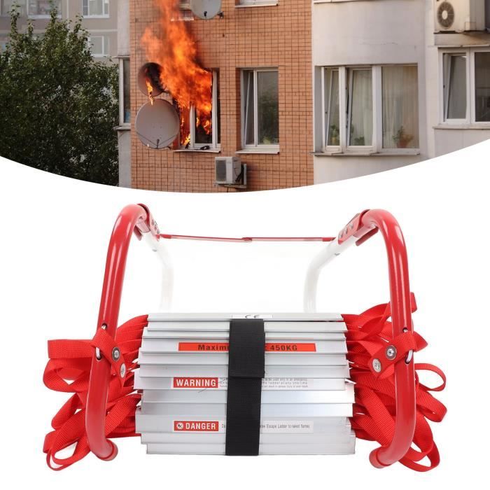Échelle De Secours Smartwares 4,5m - Acier - Capacité 450kg - Pour Évacuation Premier Étage - Fixation Universelle