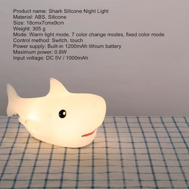 Veilleuse Poisson Clown En Silicone - 3 Niveaux De Luminosité - Minuterie 20 Min - Rechargeable USB - Pour Chambre D'enfant