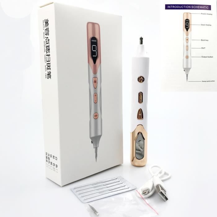 Stylo Laser Plasma 15 Niveaux – Éliminez Verrues, Grains De Beauté, Acrochordons Et Taches En Toute Simplicité à Domicile !