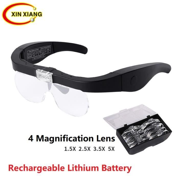 LOUPE,1.5X 2.5X 3.5X 5XLoupe à bandeau Rechargeable pour la