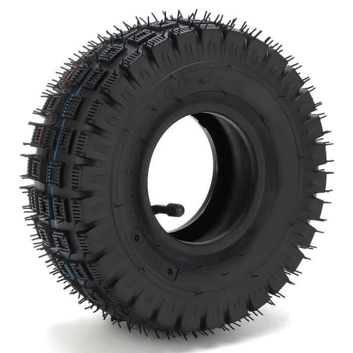 Jeu Pneu Et Chambre à Air 2.50-4 - Pour Diable, Tondeuse, Fauteuil Roulant - Caoutchouc Butyle Antidérapant