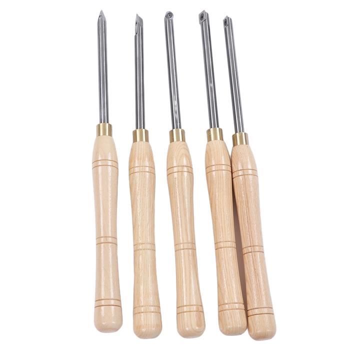 Lot De 4 Gouges à Bol HSS Pour Tour à Bois - 6mm, 10mm, 13mm, 16mm - Lame Acier Rapide, Poignée Hêtre - Pour Tournage De Bois