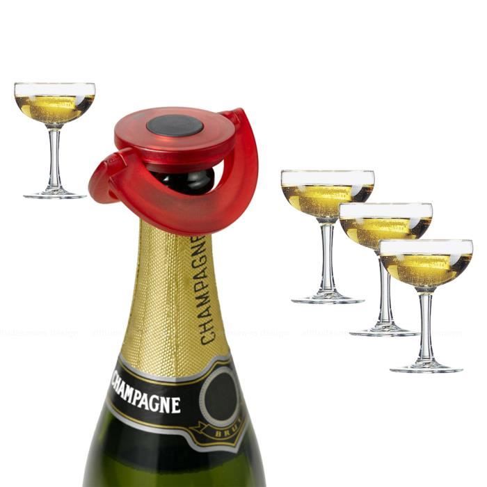 Bouchon à champagne - AdHoc - Gusto - Ultra plat - Hermétique - Silicone noir - La cave