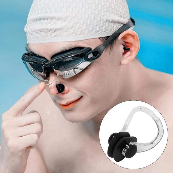 Pince-nez De Natation Confortable En Silicone Avec étui – Pour Adulte Et Enfant, Réutilisable, Anti-fuite