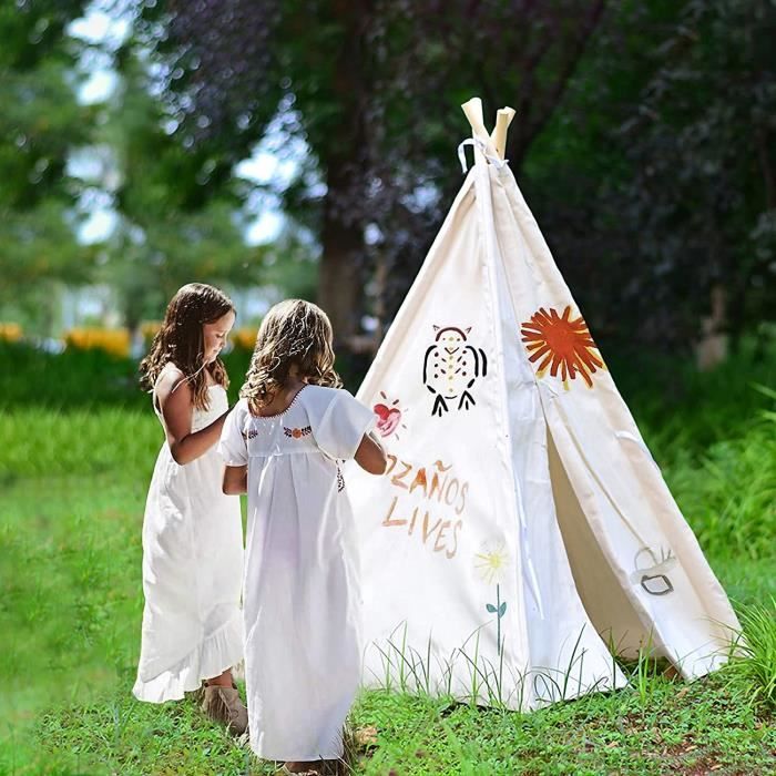 Tipi enfant Spielwerk - Tente de jeu en coton avec tapis et coussins -  Beige - Cdiscount Jeux - Jouets