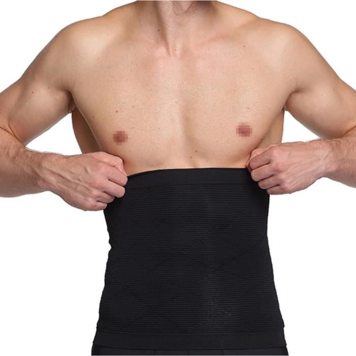 Homme Ceinture Gainante Elastique Taille Amincissante Ventre Plat Minceur Gaine Abdominale Compression Lombaire Noir Noir Cdiscount Pret a Porter