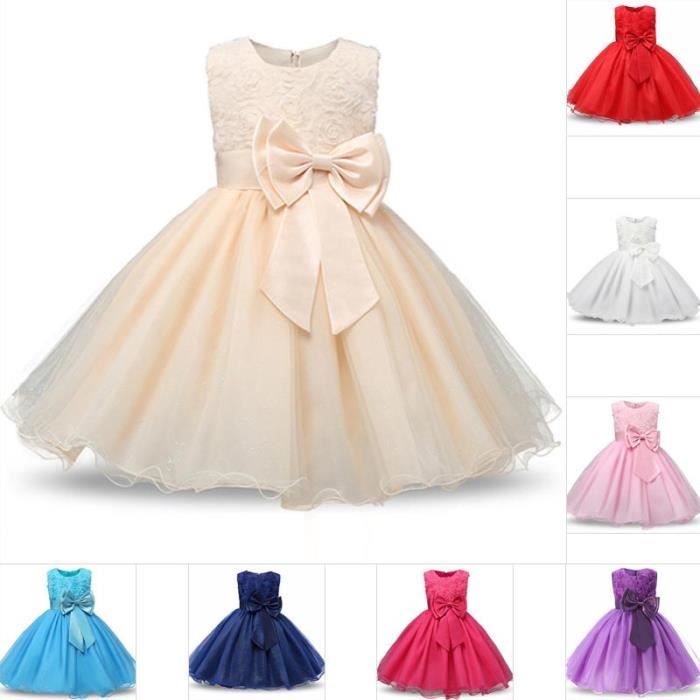 Robe Tutu Pour Fille - En Coton Et Tulle - Style Princesse Sans Manches - Robe D'Anniversaire Ou Fête - Taille Bébé/Enfant