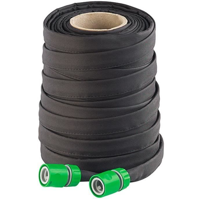 Tuyaux d'arrosage poreux plats avec raccords et valve d'arrêt 50 m — free download
