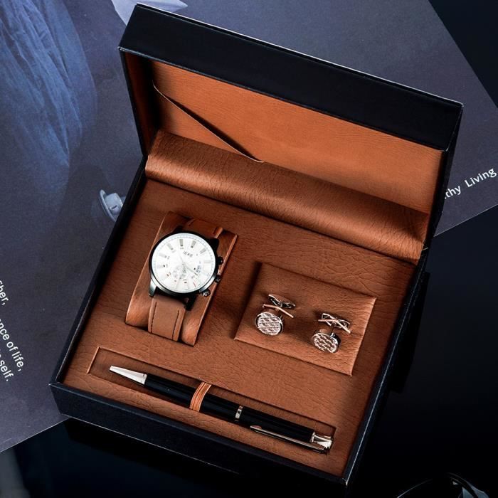 Boutons De Manchette Carrés En Acier Inoxydable - Marron - 1,6 X 1,5 Cm - Cadeau élégant Pour Homme (mari, Père, Ami)