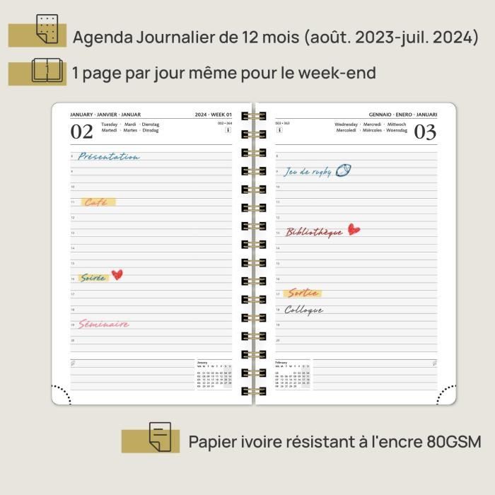 365 JOURS - Agenda journalier 2023-2024
