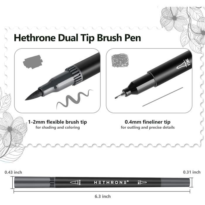 Lot De 120 Marqueurs Pinceaux à Double Pointe Pour Livres De