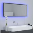 1584BOOST•)Miroir à LED|Armoire murale miroir salle de bain|meuble Haut avec miroir de salle de bain Gris 100x8,5x37 cm Aggloméré FR-2