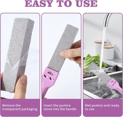 Nettoyant Toilettes En Pierre Ponce BUCOMTU - Lot De 6 Avec Poignées Remplaçables