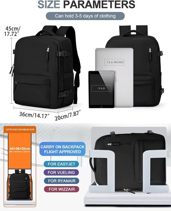 Sac de cabine Ryanair 40x20x25, sac à dos pour bagage à main, sac à dos pour