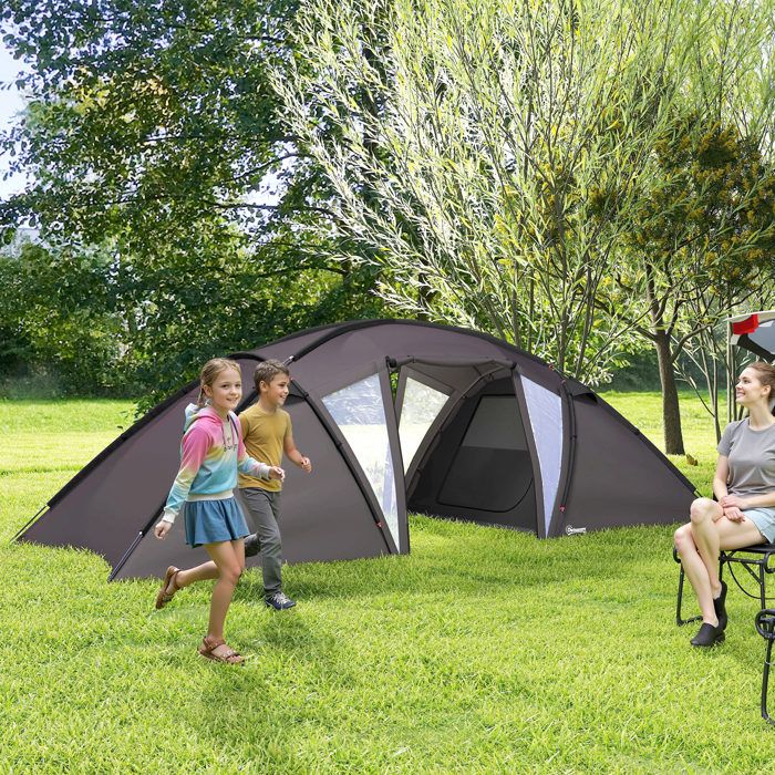 Tente Familiale Outsunny 6-8 Personnes – étanche 3000mm + Moustiquaire