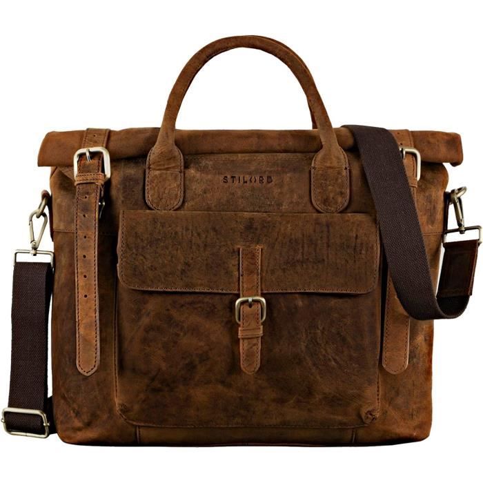 Serviette en cuir homme sale