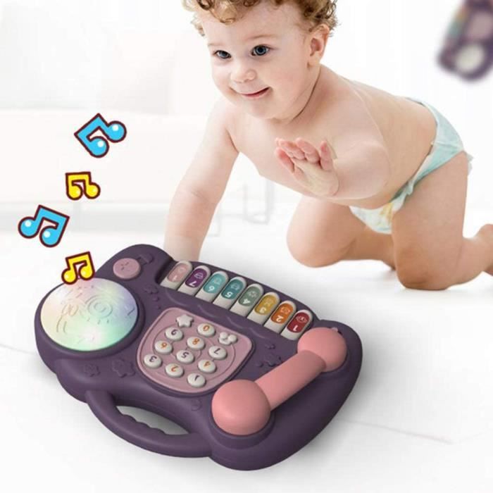 Poupée,Jouets éducatifs Montessori Pour Bébé,musique Légère à Mâcher,téléphone Portable
