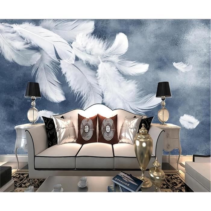 Autocollant Porte 3D Art Plume Blanche - 100 X 215 Cm (2 Pièces) - Vinyle Amovible, Étanche, Facile à Poser - Décoration Chambre, Bureau, Salon
