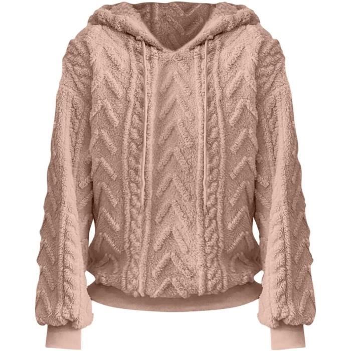 Sweat Polaire Capuche Hiver Chaud Veste Polaire Femme avec Capuche