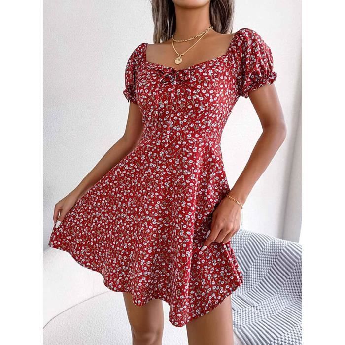 Robe été femme ample manche courte imprimé italien Capri