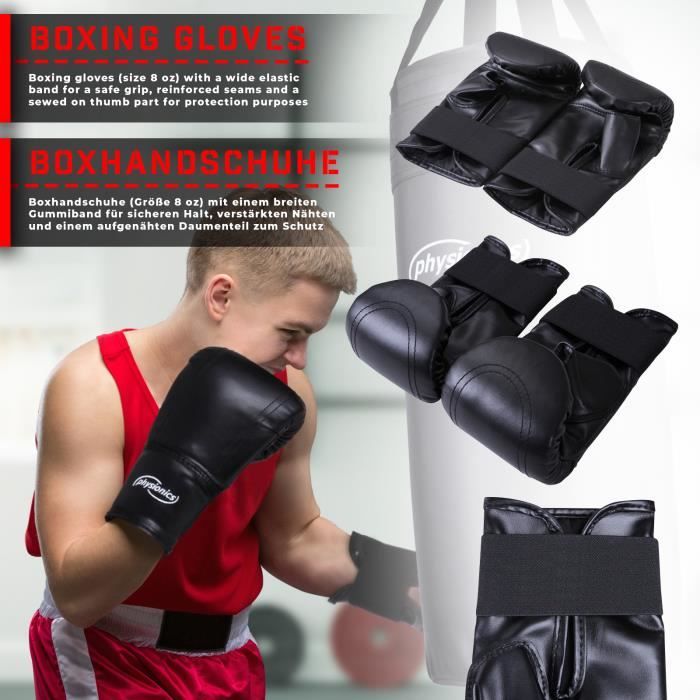 Physionics® Sac de Frappe Rempli - H 100, Ø 35 cm, Poids 26.8 kg - Punching  Bag Boxe, MMA, Muay Thai, Kickboxing, Arts Martiaux - Cdiscount Sport