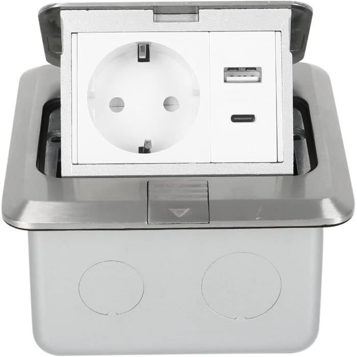 Bloc Multiprise Encastrable 3 Prises 16A 2xUSB Et Chargeur Induction