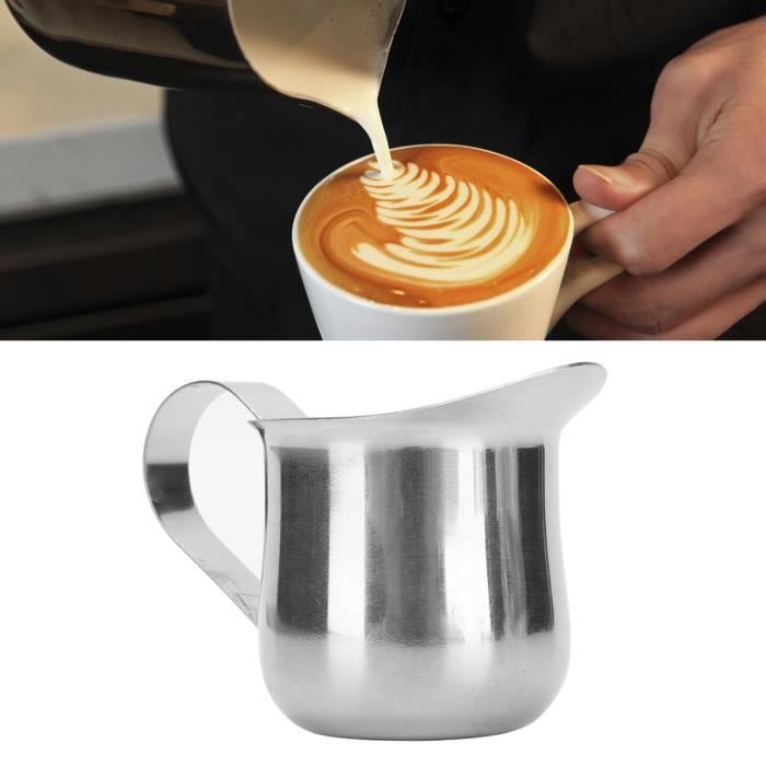 HOMSFOU Ensemble 3 Pièces De Pichets à Lait En Acier Inoxydable 90 Ml – Tasse Mousseur Pour Café Expresso Et Cappuccino, Pichet Lisse Et Ergonomique Mousser Le Lait