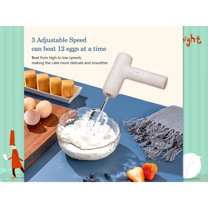 Batteur électrique - Batteur Portable Réglable à 3 Vitesses, Pour Fouet