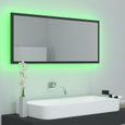 1584BOOST•)Miroir à LED|Armoire murale miroir salle de bain|meuble Haut avec miroir de salle de bain Gris 100x8,5x37 cm Aggloméré FR-3